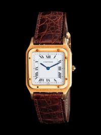 CARTIER, REF. 9605 18K YELLOW GOLD 'SANTOS DUMONT' WATCH
