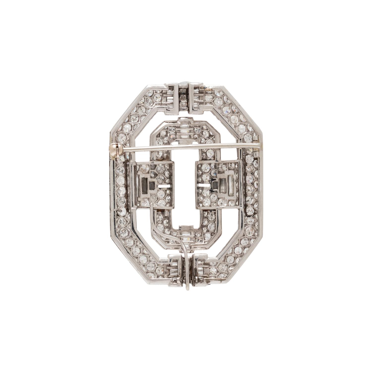 DIAMOND AND PLATINUM BROOCH