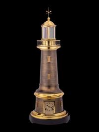 A Patinated and Gilt Bronze Lighthouse Clock