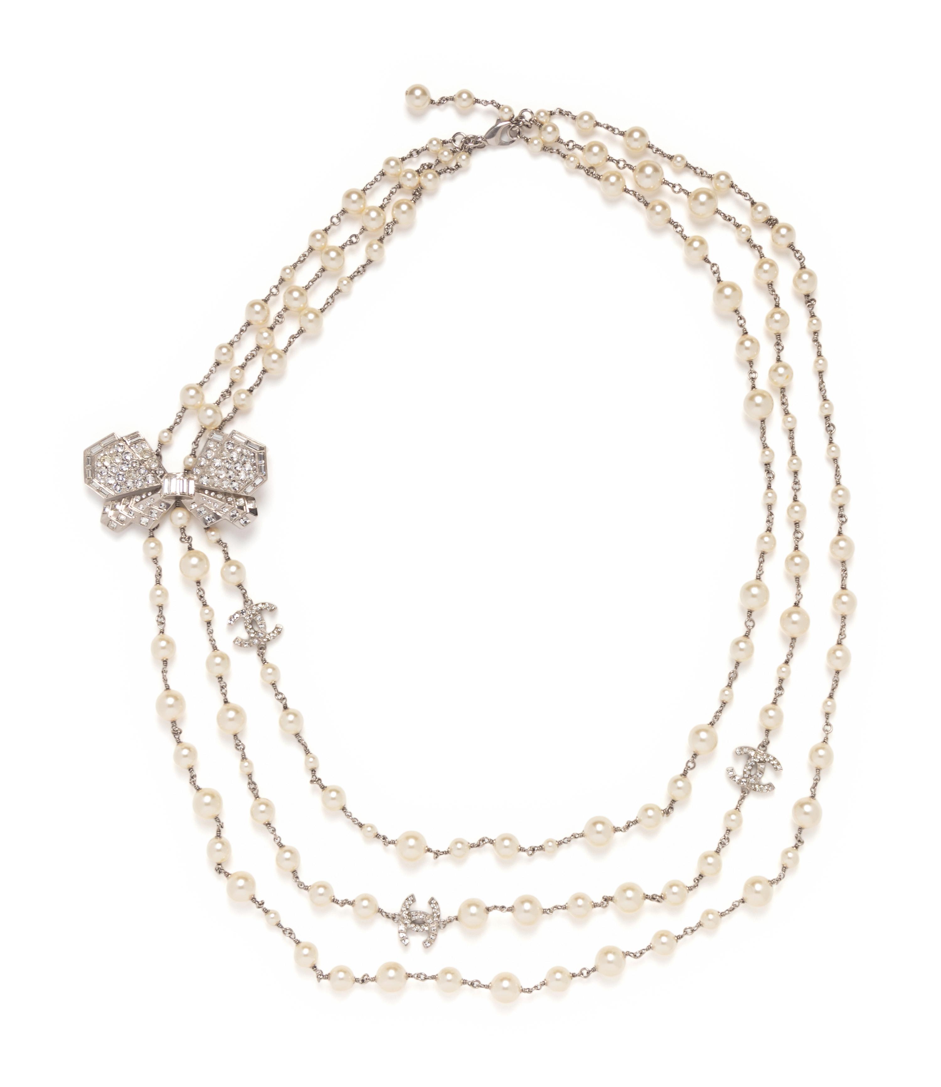 Chanel Faux-Pearl & Rhinestone Necklace