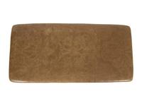A William Switzer Burled Olivewood Bench with Tooled Leather Upholstered Seat — 20th Century