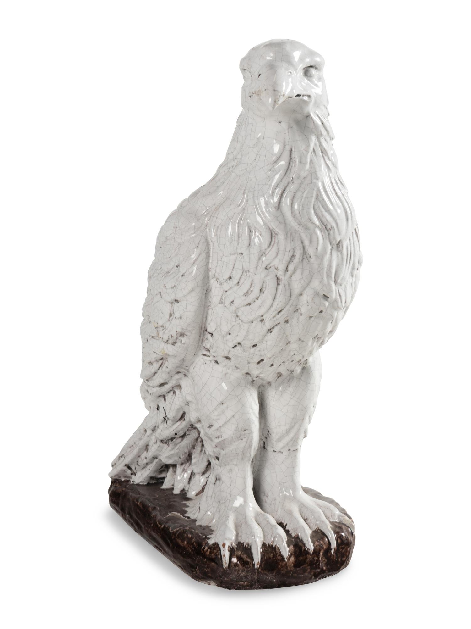 A Large Glazed Terra Cotta Model of an Eagle
