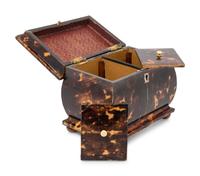 A Regency Tortoiseshell Mounted Tea Caddy