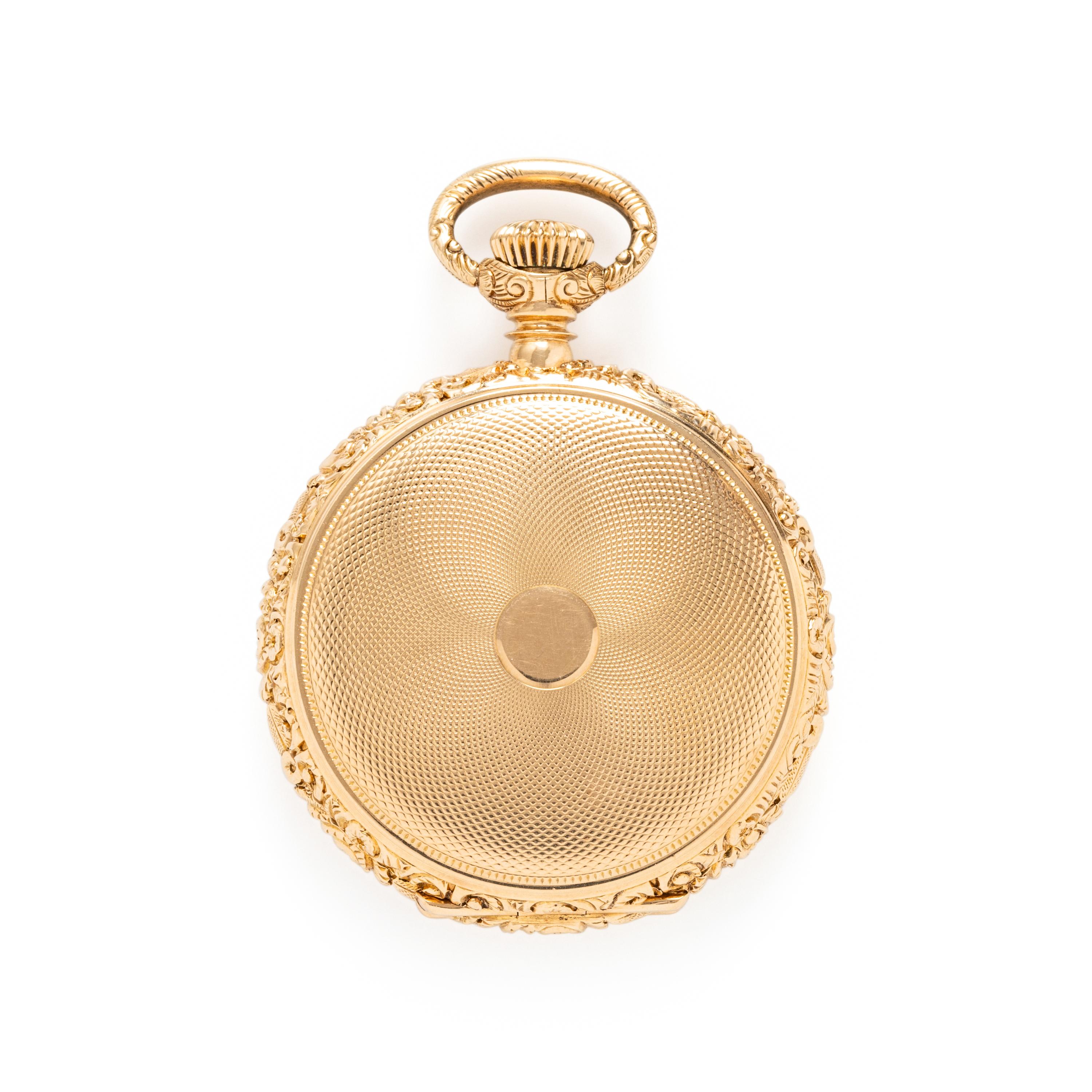 PARKER & VAN CLEVE, A.W.C. CO., 14K YELLOW GOLD POCKET WATCH