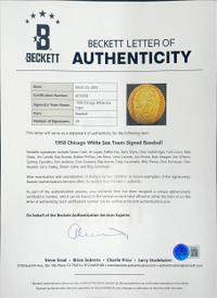 A 1958 Chicago White Sox Team Signed Autograph Baseball Including Nellie Fox (Beckett Authentication Services) - 29 Signatures