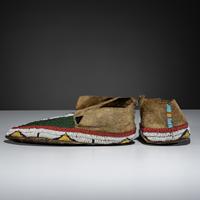 Sioux Beaded Buffalo Hide Moccasins