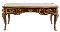 A Louis XV Style Gilt Bronze Bureau Plat Desk Height 31 1/2 x width 69 x depth 38 inches. — 20TH CENTURY