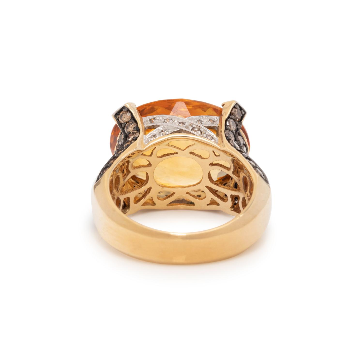 LE VIAN, CITRINE, DIAMOND AND COLORED DIAMOND RING
