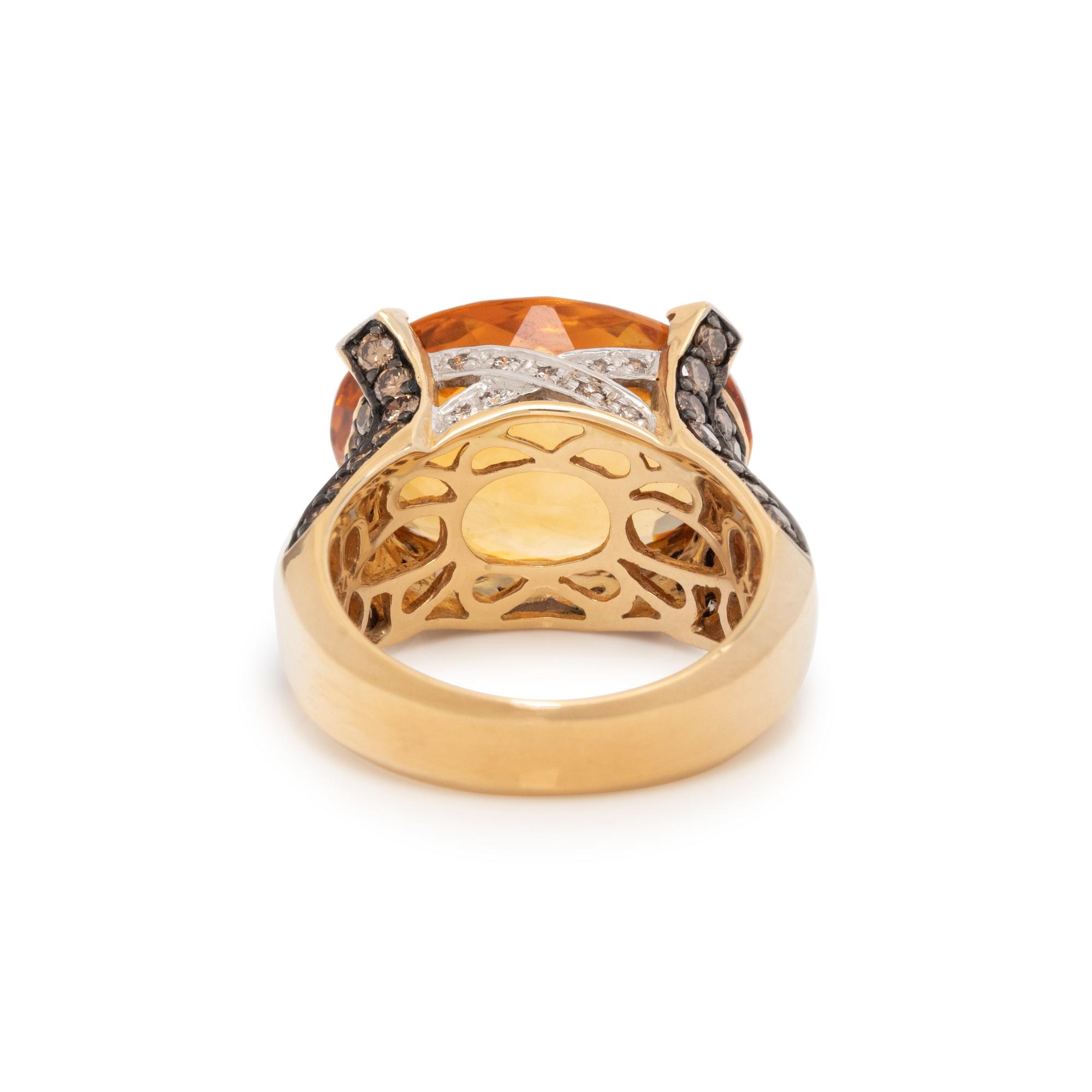 LE VIAN, CITRINE, DIAMOND AND COLORED DIAMOND RING