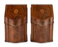 A Pair of George III Style Inlaid Mahogany Cutlery Boxes