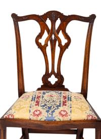Eight George III Style Walnut Dining Chairs