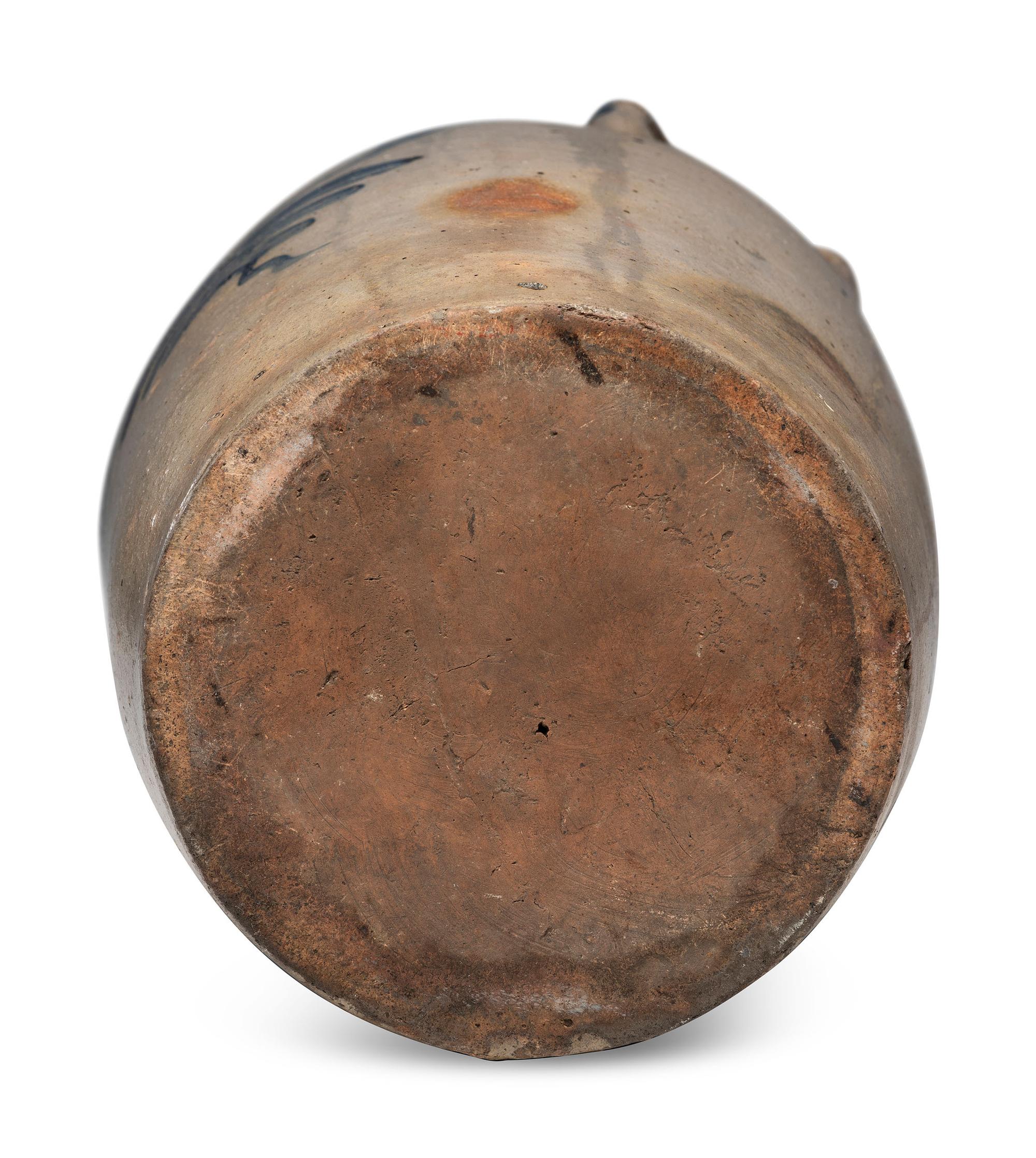 An H. Haines Four-Gallon Cobalt Decorated Stoneware Crock