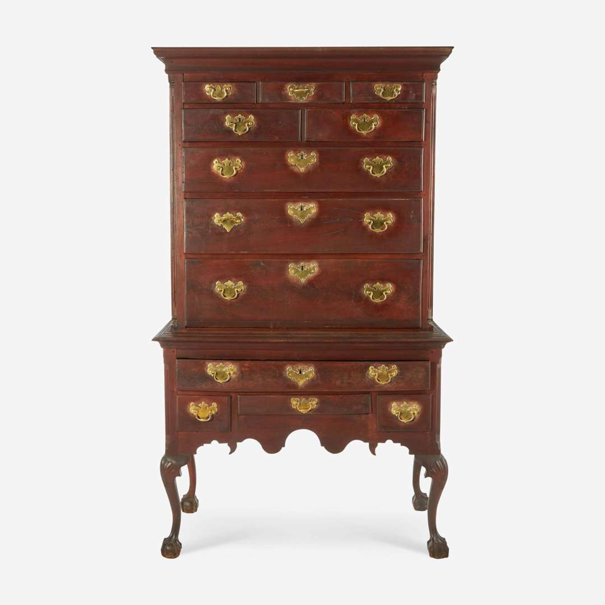 A Chippendale carved walnut high chest Southeastern Pennsylvania, circa 1770
