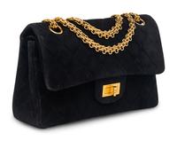 Chanel 2.55 Flap Bag in Black Suede
