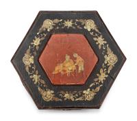 A Chinese Export Lacquered Tea Caddy