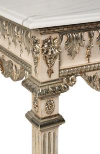 A George III Style Painted and Silvered Console Table
