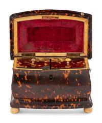 An English Tortoise Shell Tea Caddy