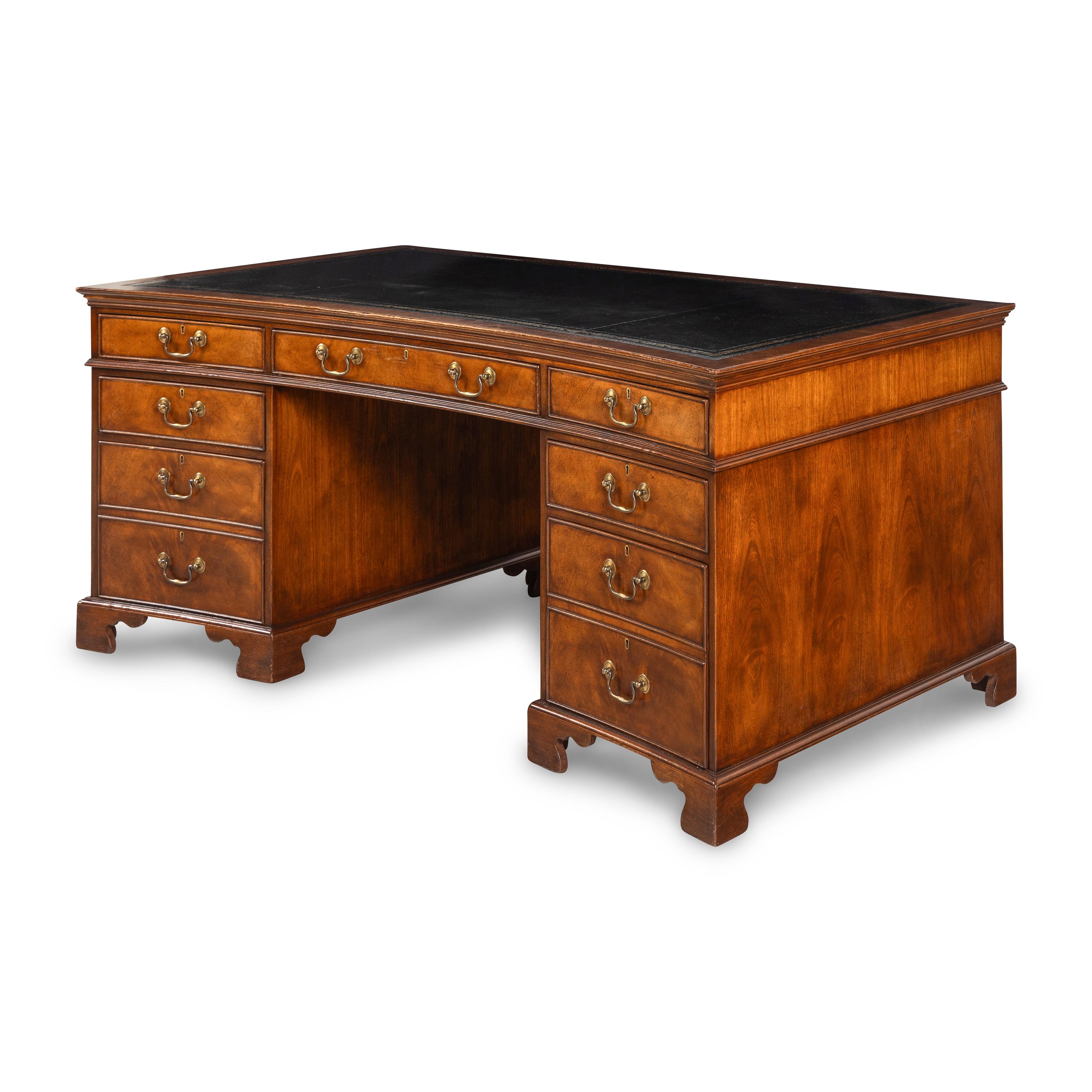 A George III Style Mahogany Pedestal Desk