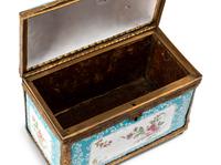 A French Enameled Copper and Gilt Metal Table Casket