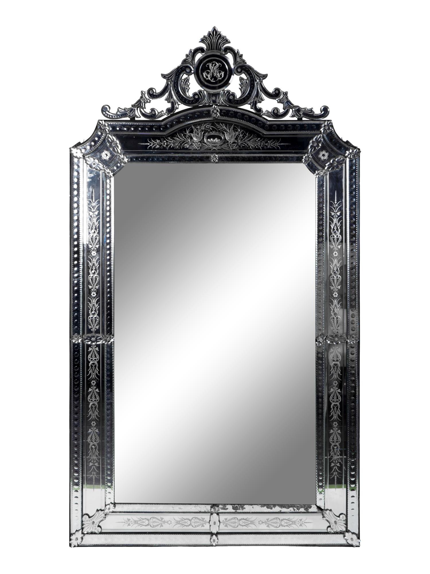 A Venetian Etched Glass Mirror — 20TH CENTURY