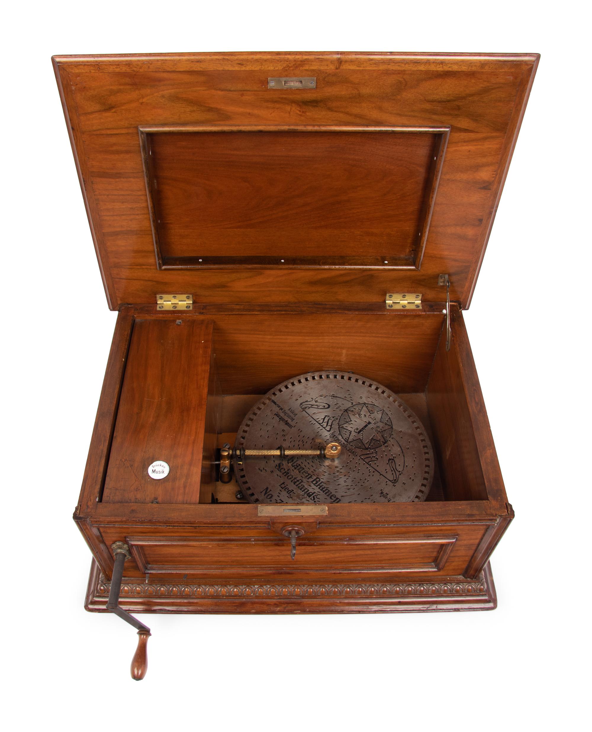 A German Music Box with Twelve Discs