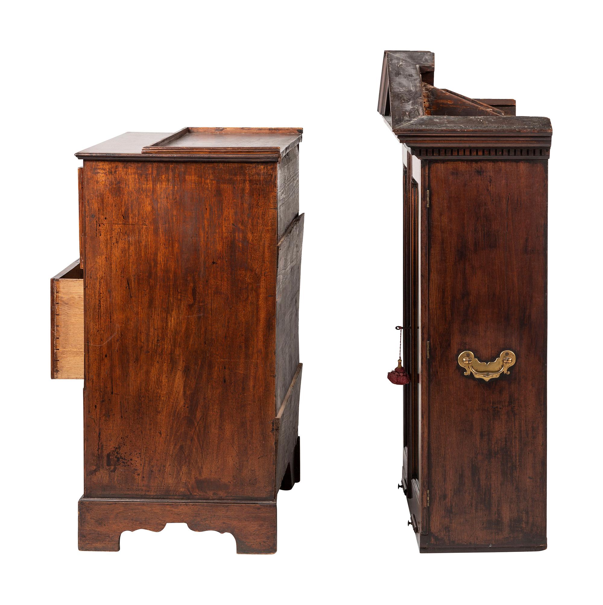 A George III Mahogany Bureau Bookcase