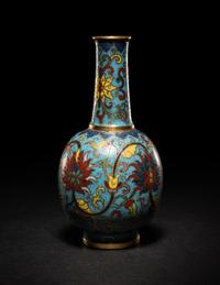 A Small Cloisonné Enamel Bottle Vase