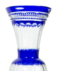 Two Continental Color Cut-to-Clear Glass Vases and a Cut Glass Pitcher — 20TH CENTURY