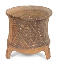 Three Neolithic Style Earthenware Footed Vessels