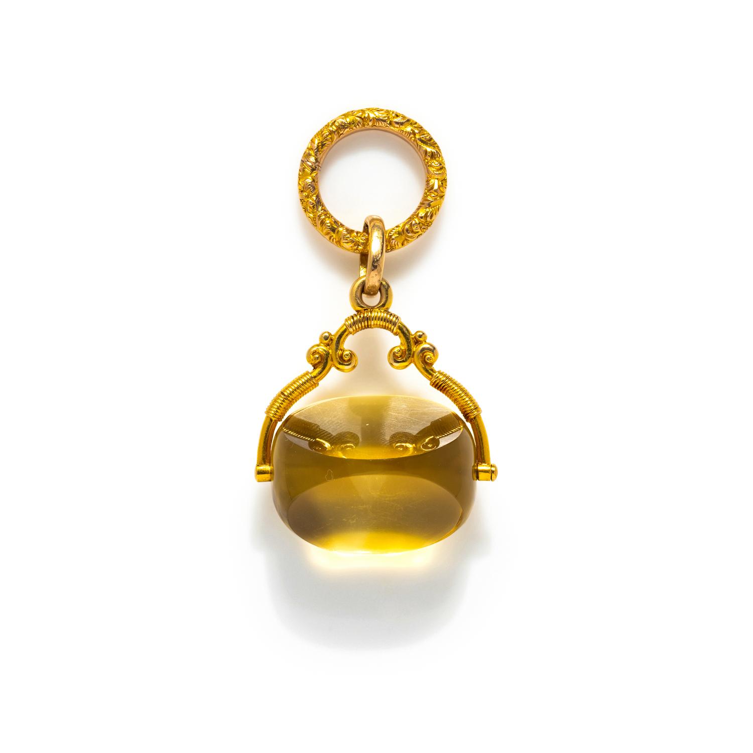 YELLOW GOLD AND CITRINE FOB