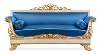 An Italian Painted and Parcel Gilt Sofa Height 36 x width 80 x depth 27 inches. — PIEDMONT, CIRCA 1790