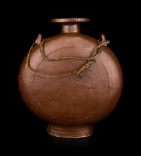 A Chinese Brown Glazed Stoneware Moon Flask
