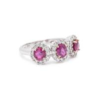 WHITE GOLD, BURMESE RUBY, AND DIAMOND RING
