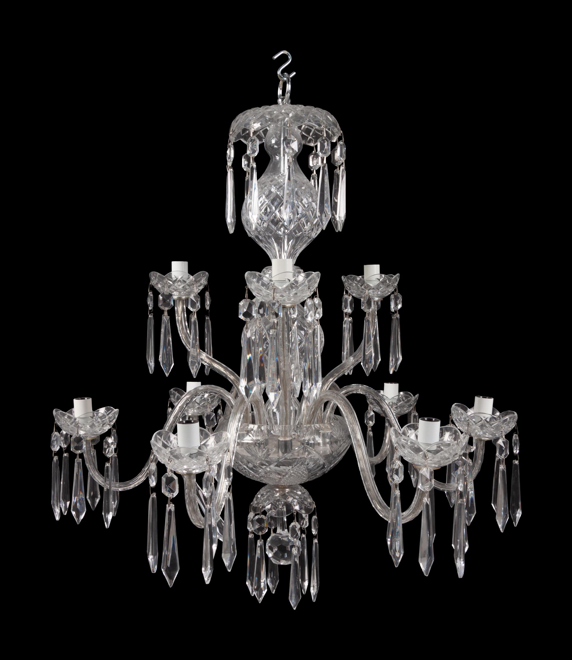 A Waterford Crystal Nine Arm Chandelier