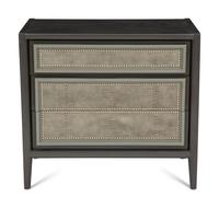 A Pair of Custom Painted Bedside Cabinets with Faux-Python Veneered Drawer Fronts