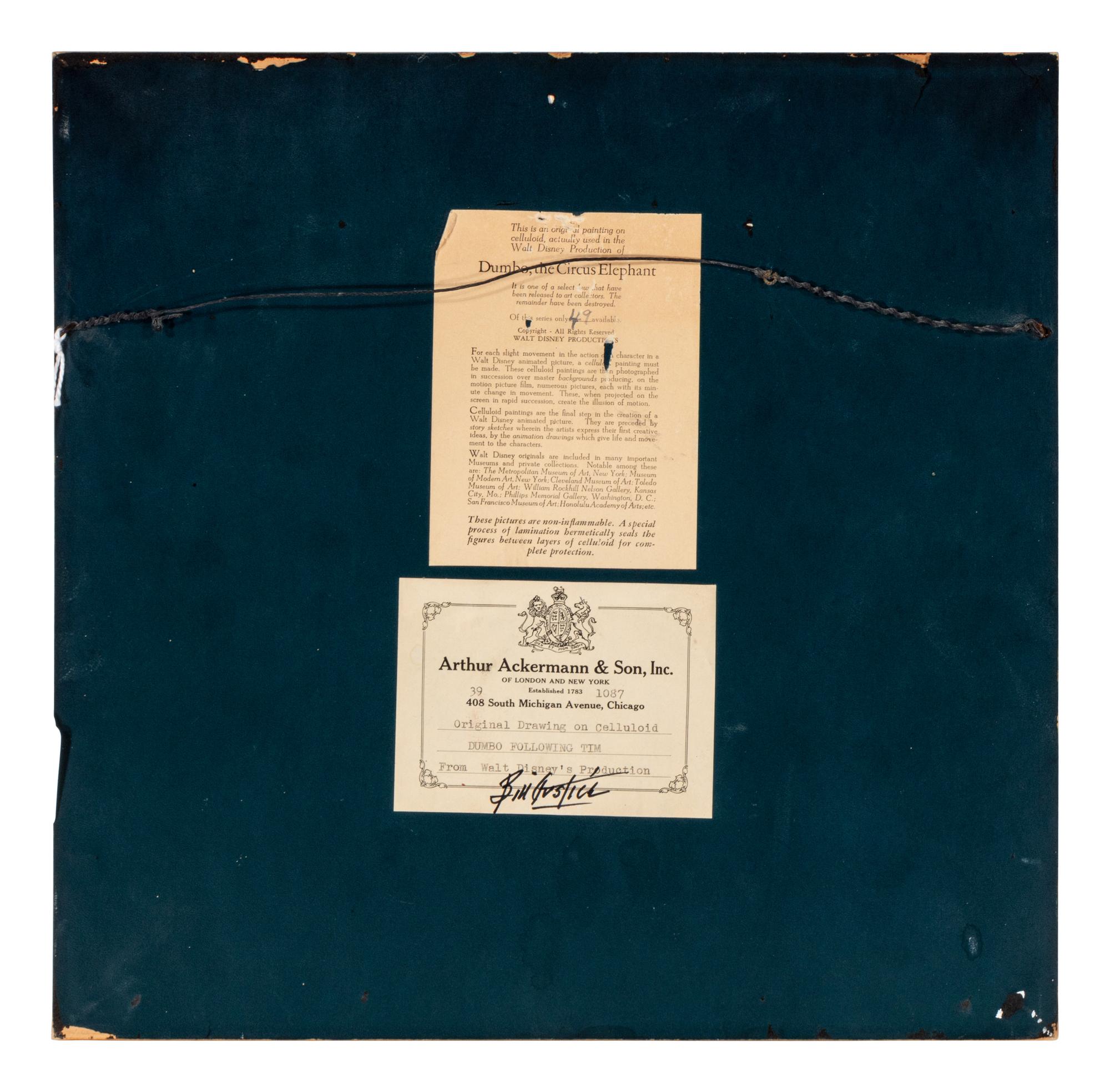 [Children's & Illustrations]. [Disney, Walt] Production Animation Cel from Walt Disney's "Dumbo"