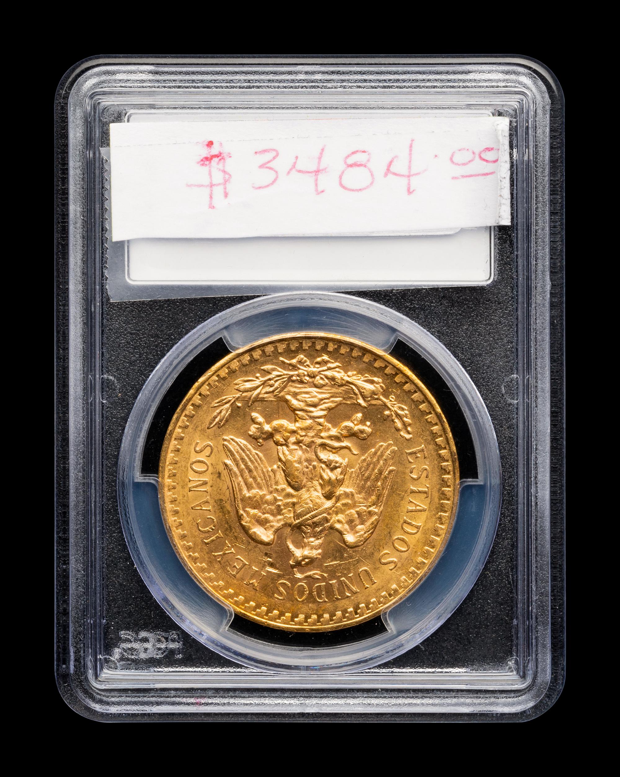 [MEXICO] A 1922 Carson City Cache 50 Peso Gold Coin (PCGS MS62)
