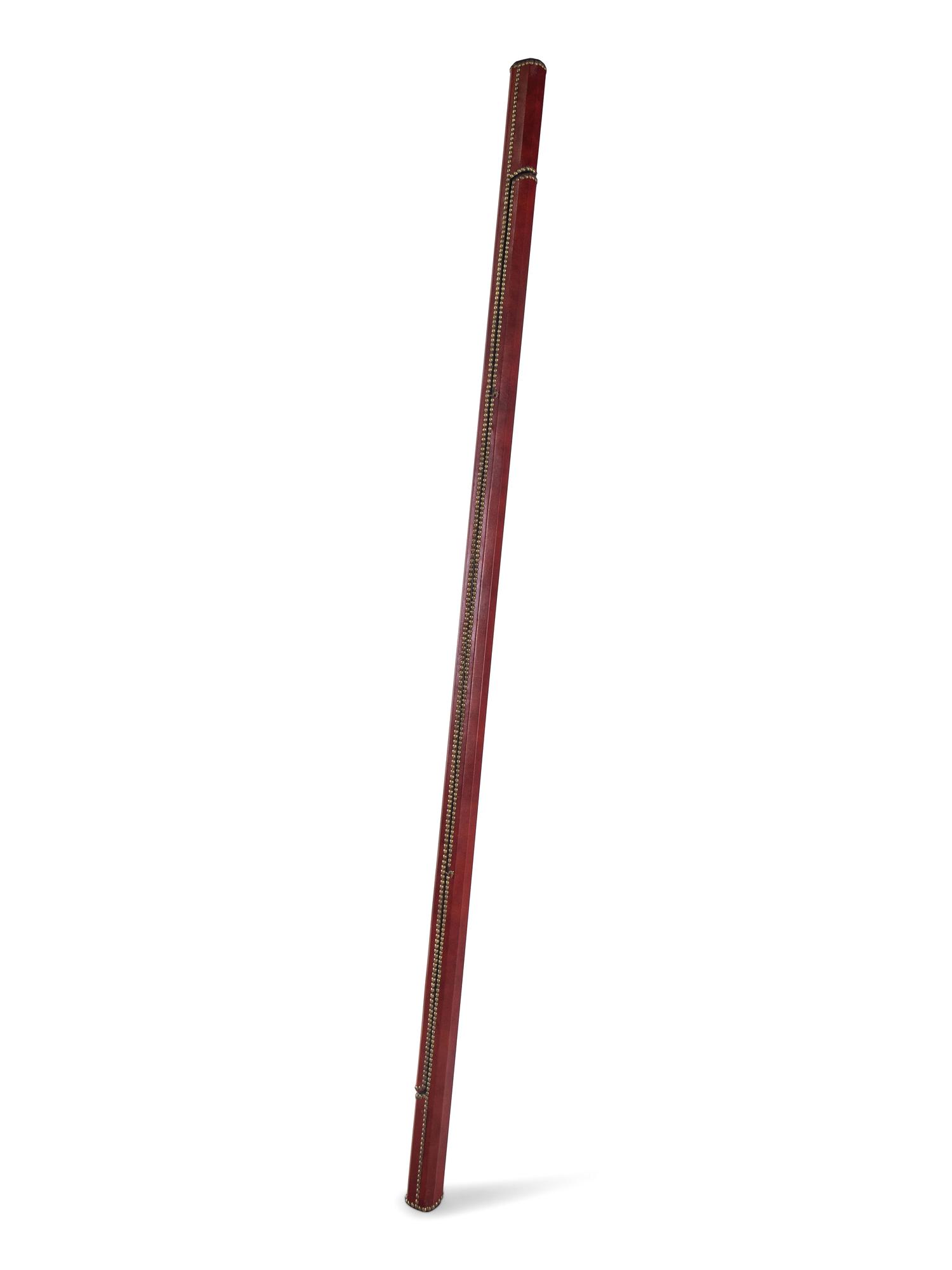 An English Leather-Cased Folding Library Ladder