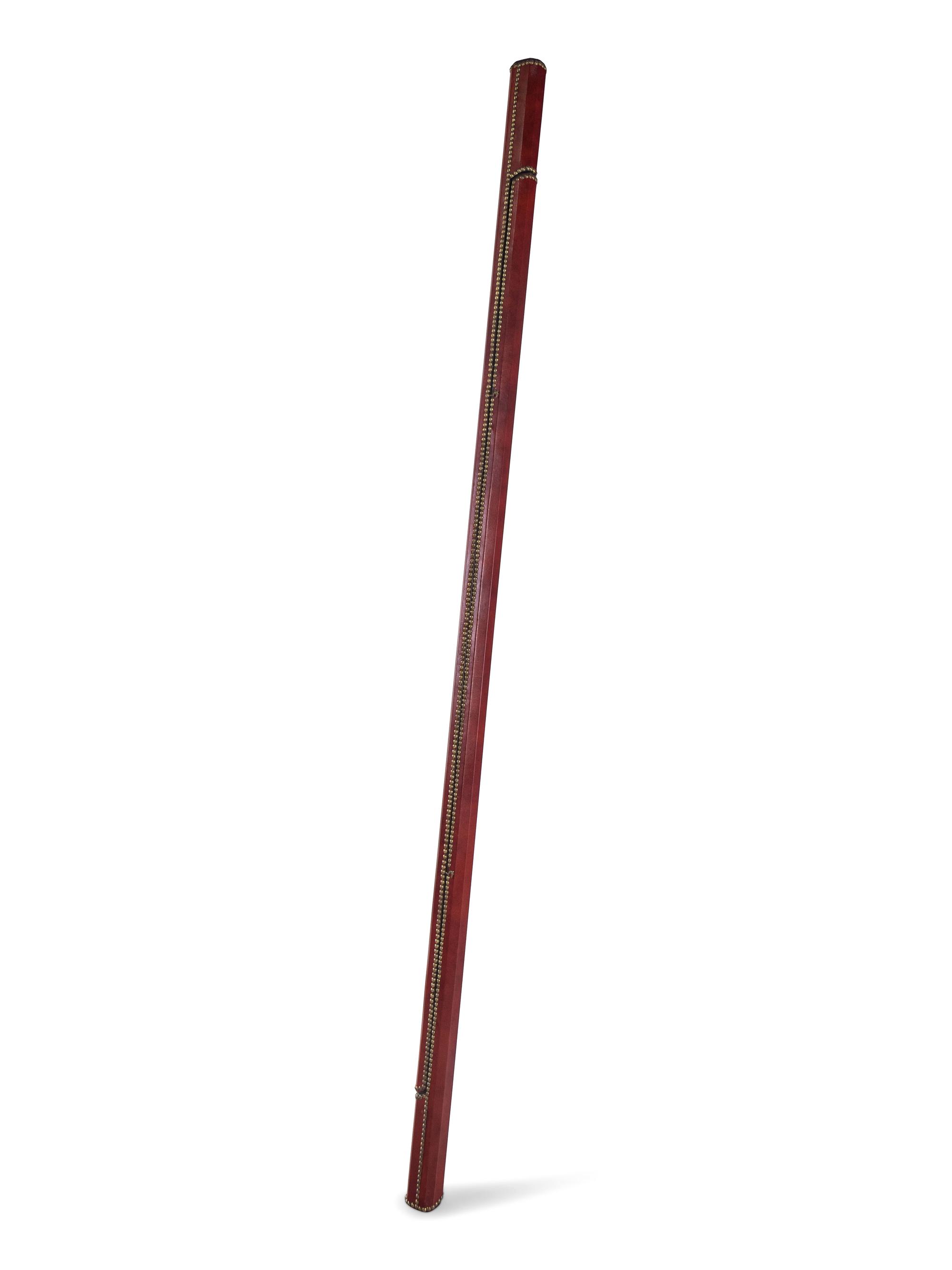 An English Leather-Cased Folding Library Ladder