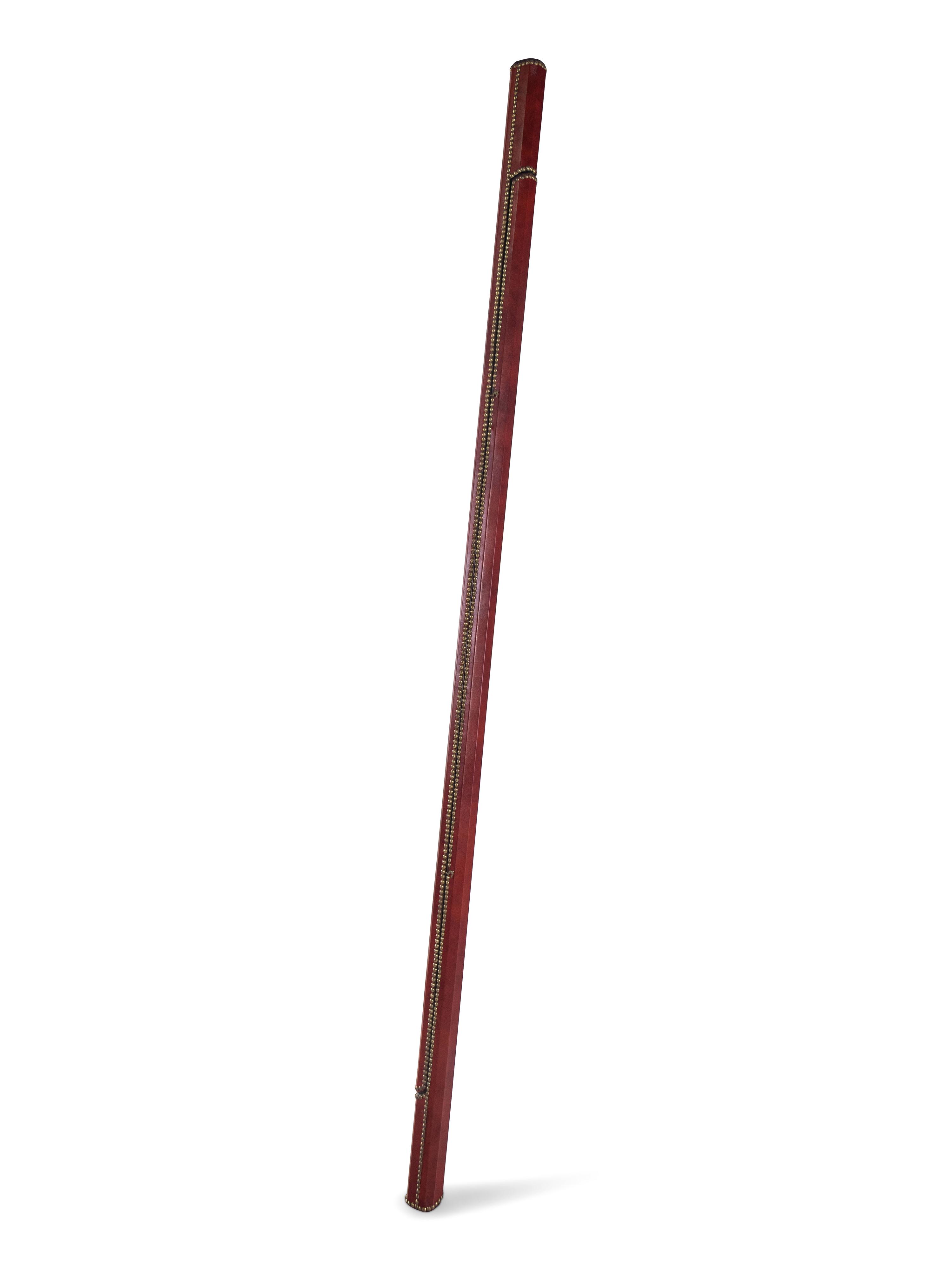 An English Leather-Cased Folding Library Ladder