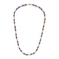 Tanzanite and Yellow Gold Beaded Necklace
