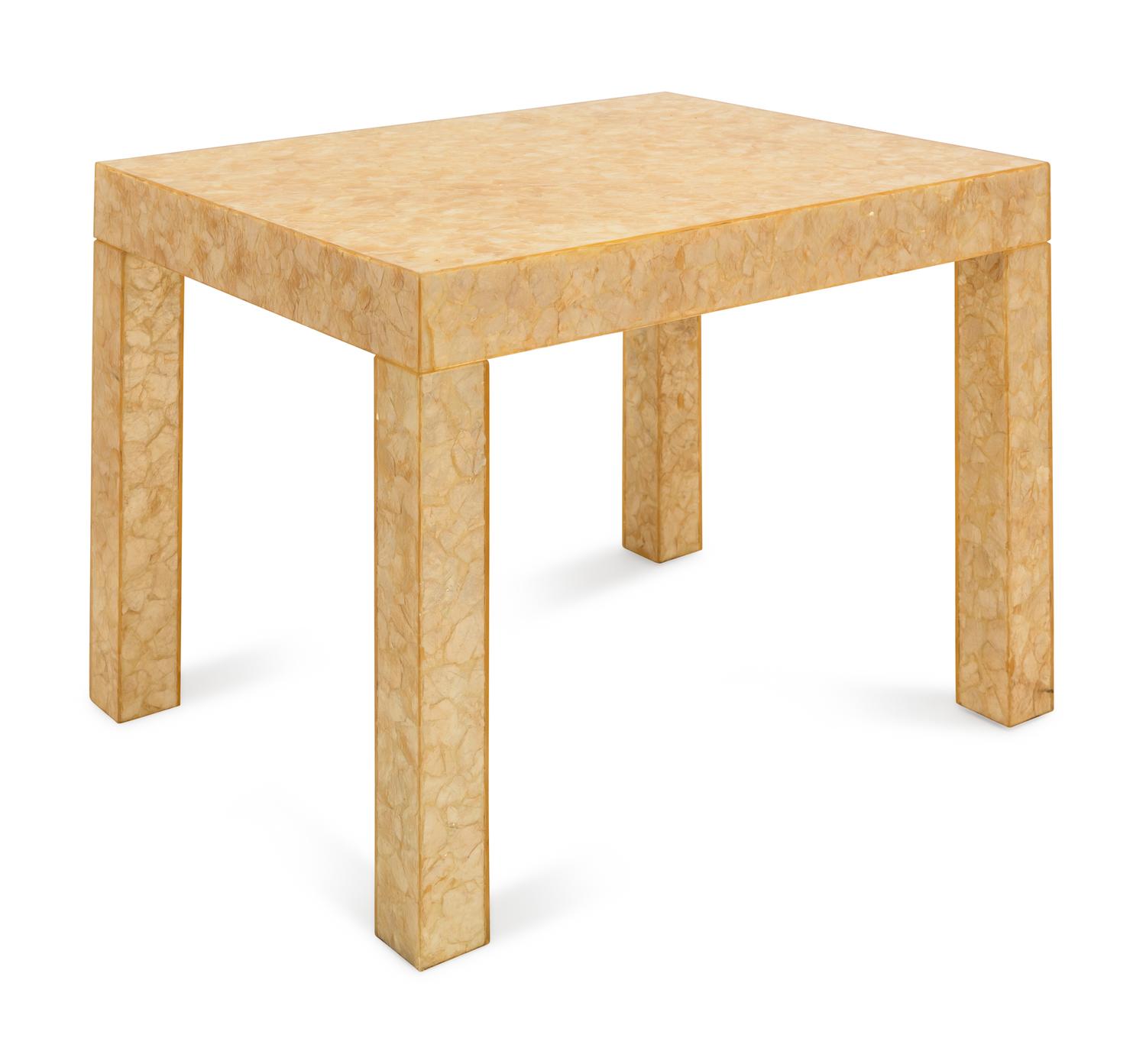 A Lacquered Capiz Shell Side Table