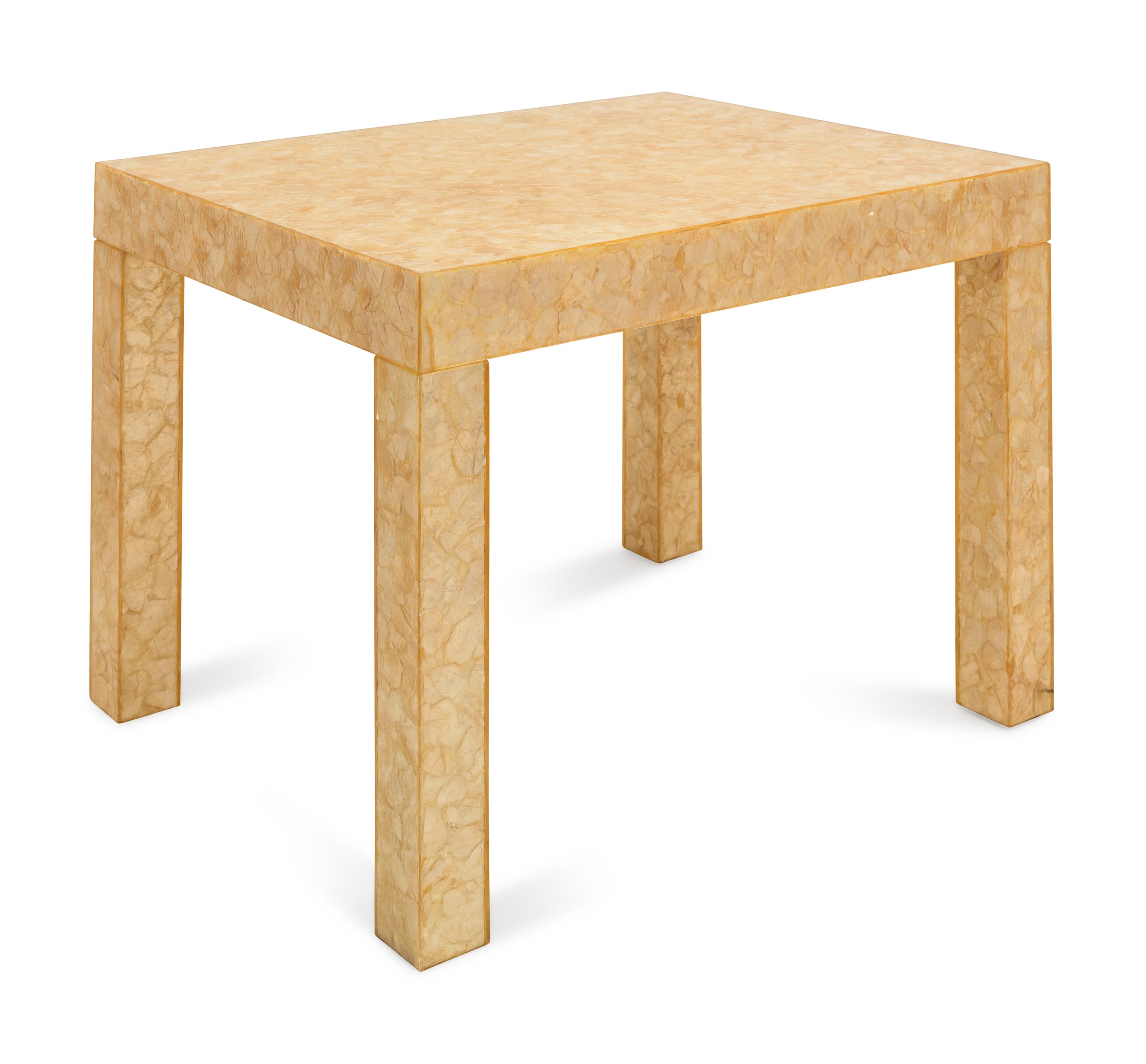 A Lacquered Capiz Shell Side Table