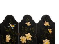 A Victorian Painted Four-Panel Table or Fireplace Screen