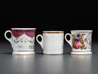 Three Porcelain Occupational Shaving Mugs