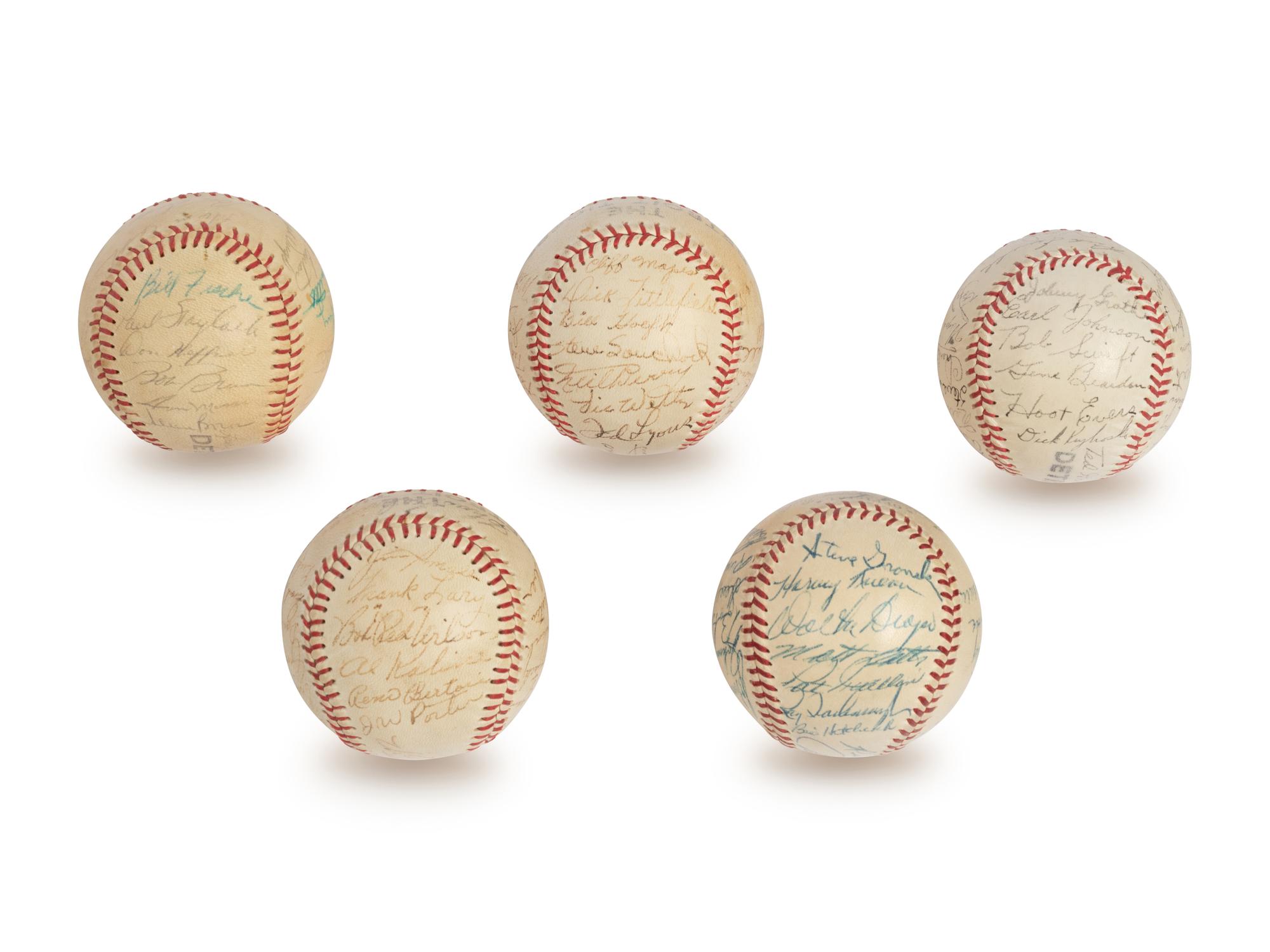 A Group of 1950s Detroit Tigers Team Signed Autograph Baseballs