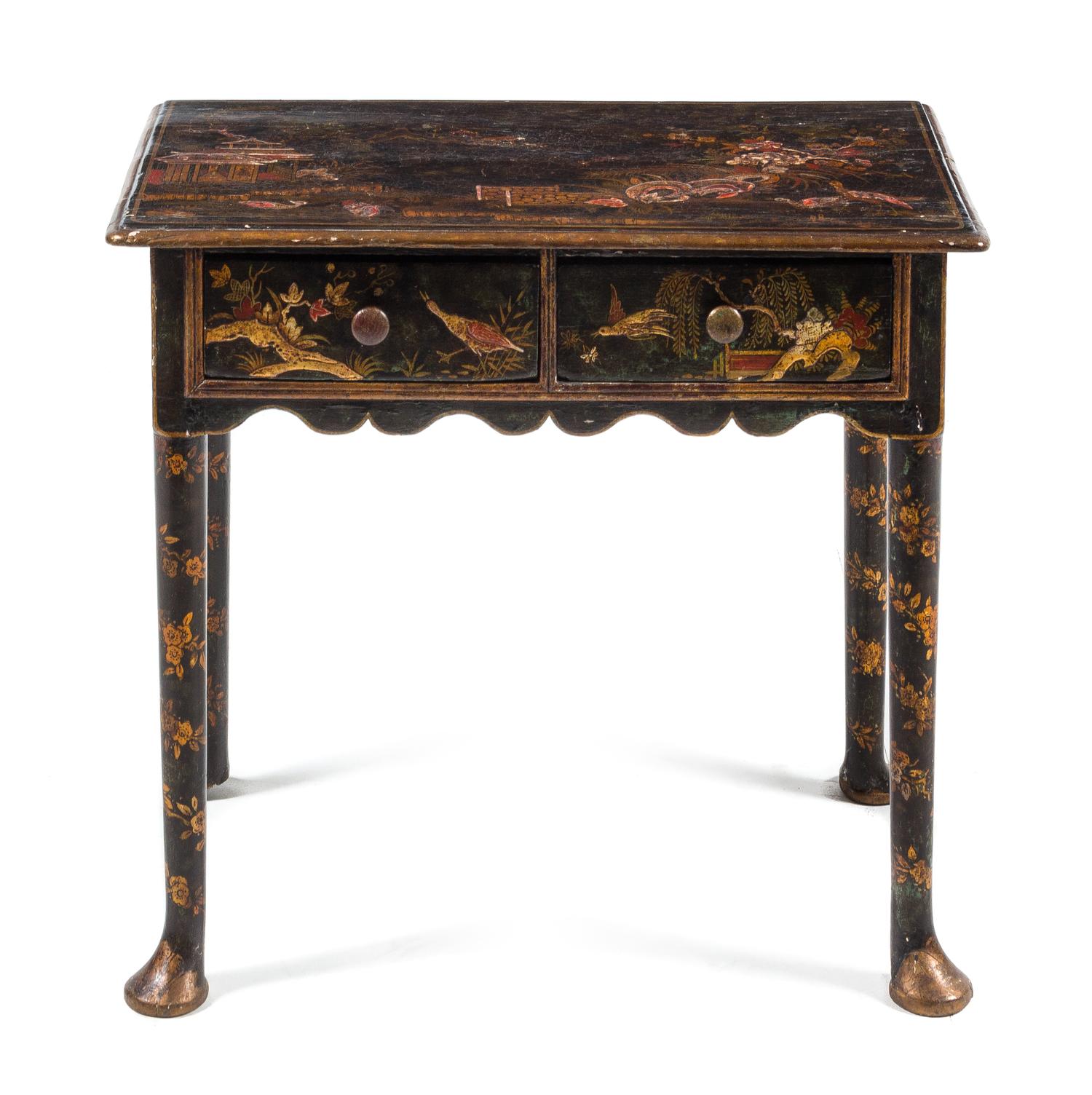 A Queen Anne Style Lacquered Table — 19TH CENTURY