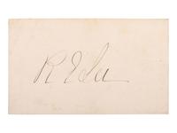 [CIVIL WAR]. LEE, Robert E. (1807-1870). Clipped signature ("R.E. Lee"). [ With: ] 2 cabinet photographs of Robert E. Lee.