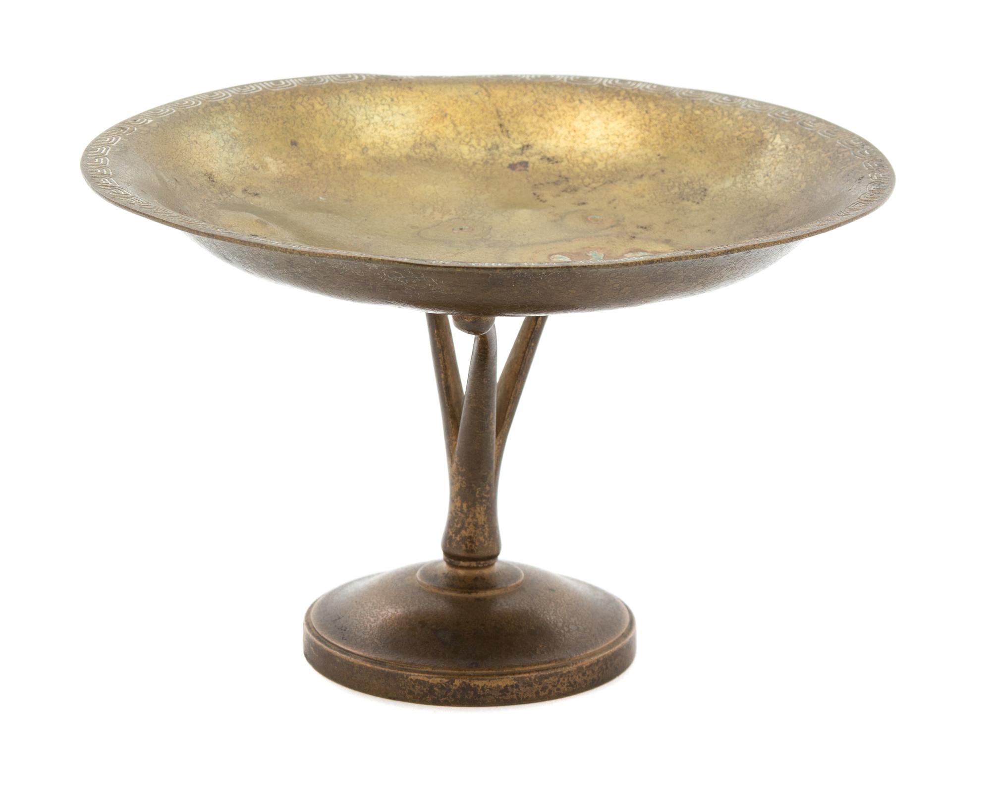 A Tiffany Studios Gilt Bronze Tazza Height 4 1/2 x diameter 7 inches. — 20TH CENTURY