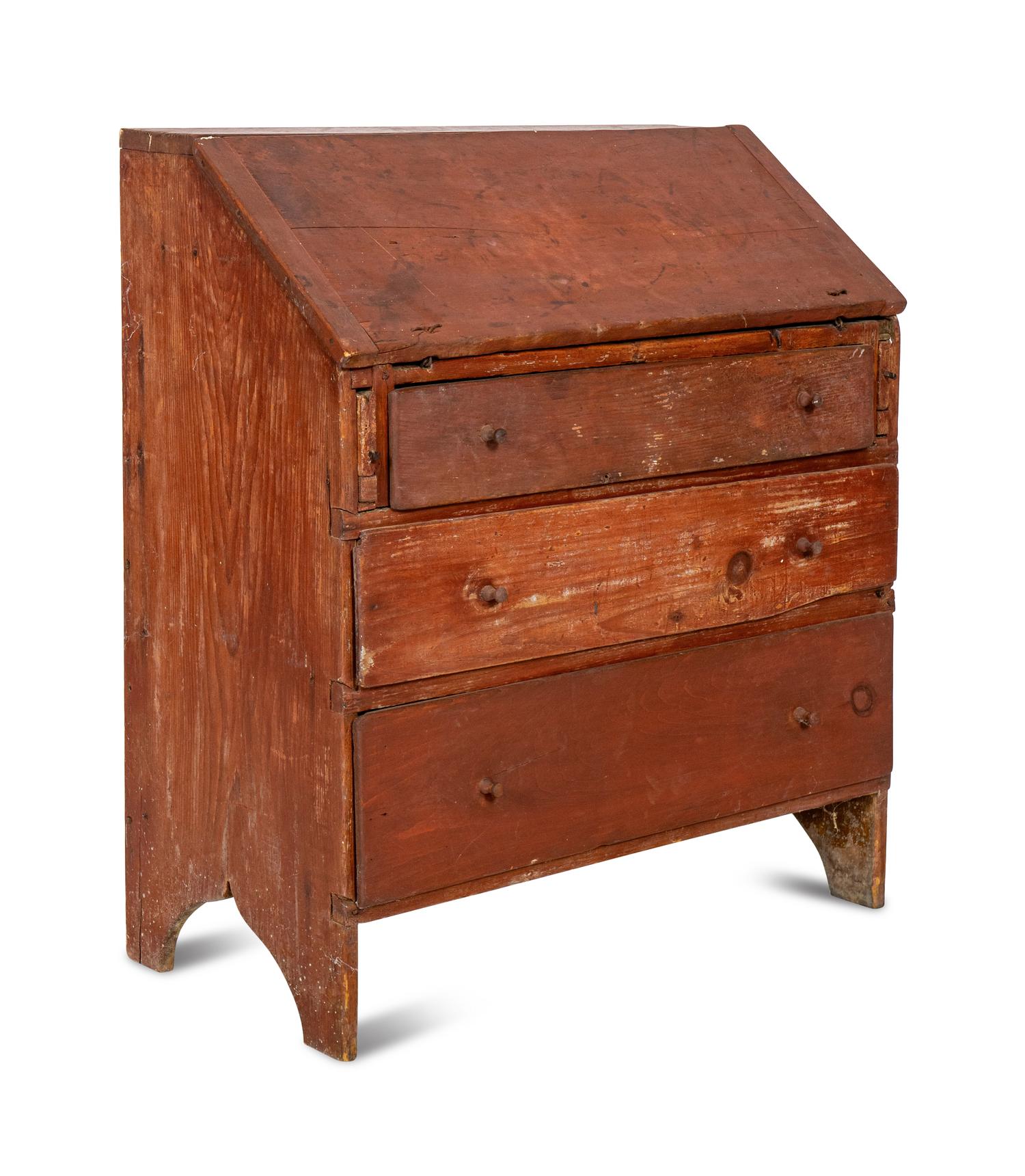 A Federal Red-Stained Child's Slant-Front Desk